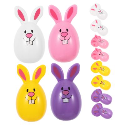 Anneome 20pcs Fillable Easter Eggs Cute Rabbit Designs Twistable Craft Eggs for Boys and Girls for Easter Parties Surprise Fillable and Decorations Colors Each