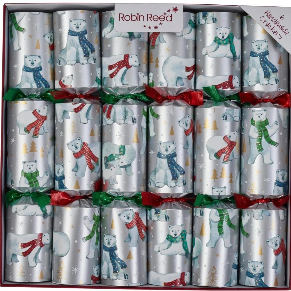 Robin Reed 6 x 13 inches Handmade English Table Decorations with Racing Polar Bears Game Inside 72511.POLARBEAR