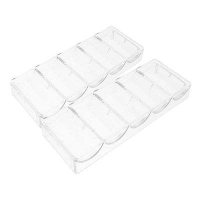 SUPVOX 2pcs Professional Poker Chip Rack Tray Multi-grid Poker Chip Holder Sturdy Acrylic Case