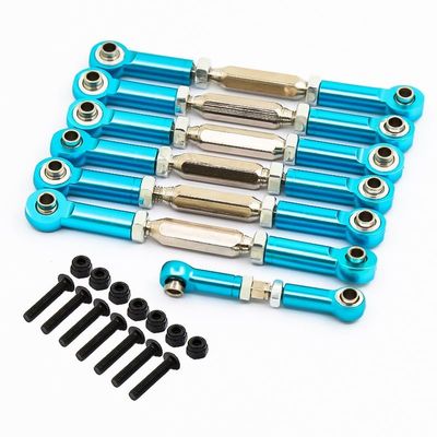 Hot 7PCS Adjustable Aluminum Turnbuckles Camber Link Linkage Sets for Traxxas Slash 4X4/2WD Short Course Car 1/10 Upgrade Parts(Blue)