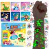 288 PCS Glow Temporary Tattoos for Kids, 12 Pack Party Favors with Luminous Tattoos & 24 Maze Games, Mixed Tattoo Styles for Boys and Girls, Kids Birthday Goodie Bag Stuffers view 1