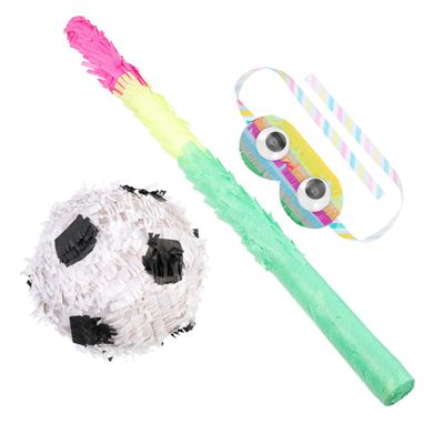 SUPVOX 1set Football with Stick and Eye Cover for Birthday Parties Fun Soccer-themed Party Decoration for Boys and Girls Celebrations and Festivals