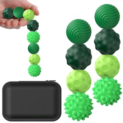 BUSOHA Silicone Fidget Balls - 8 Pack Silicone Stress Relief Balls Stone for Adults Sensory Travel Toys for Calming,Stress,Autism and ADHD,Gifts for Teens Adults,Green