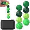 BUSOHA Silicone Fidget Balls - 8 Pack Silicone Stress Relief Balls Stone for Adults Sensory Travel Toys for Calming,Stress,Autism and ADHD,Gifts for Teens Adults,Green view 1