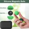 BUSOHA Silicone Fidget Balls - 8 Pack Silicone Stress Relief Balls Stone for Adults Sensory Travel Toys for Calming,Stress,Autism and ADHD,Gifts for Teens Adults,Green view 3