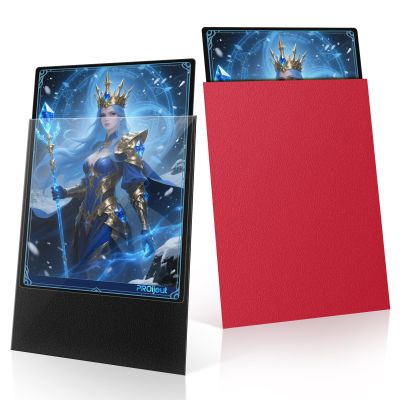 200 Pack Card Sleeves, Matte Dual Trading Card Sleeves with Opaque Back & Smooth Shuffle, Tear Resistant Card Protectors for MTG, TCG and Game Cards (Angry Red)