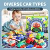 ALASOU 24 PCS Soft Rubber Car Toys with Playmat/Storage Bag for Infant and Toddlers view 2