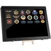 byepica Enamel Pin Display Frame, 13.8 X 9.4 Pin Box for Tabletop Or Wall, Perfect for Pin, Medal & Jewelry Collection with Wooden Stand and Velvet Backing view 1