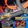 Slot Car Race Track Sets,2 in 1 Race Car Track with 4 High-Speed Slot CarsGift Toy for Boys Kids Ages 5 6 7 8-12,Dual Power (Source) Cars Track,Dual Racing Game Lap Counter Circular Overpass Track view 4