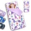 Primlect Thick Toddler Nap Mat with Removable Pillow and Minky Blanket, 45" x 35" Sleeping Bag, Fits Kids 2436 inch, Washable, Portable for Daycare, Boys and Girls (Dinosaur) view 1