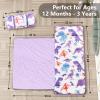 Primlect Thick Toddler Nap Mat with Removable Pillow and Minky Blanket, 45" x 35" Sleeping Bag, Fits Kids 2436 inch, Washable, Portable for Daycare, Boys and Girls (Dinosaur) view 2