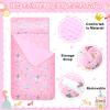 Oudain Nap Mat for Preschool Toddler Nap Mat with Removable Pillow and Blanket 55'' x 29'' Extra Large Sleeping Bag Roll up Kid Slumber Bag for Boy Girl for Kindergarten Daycare Camp(Pink,Princess) view 3