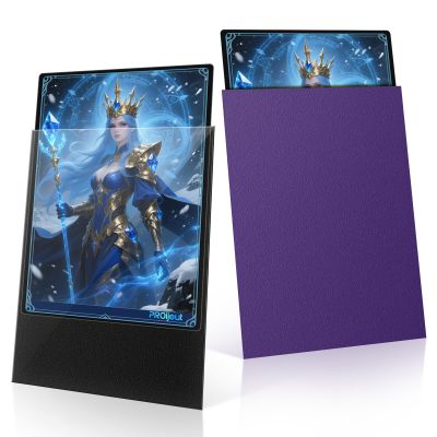 200 Pack Card Sleeves, Matte Dual Trading Card Sleeves with Opaque Back & Smooth Shuffle, Tear Resistant Card Protectors for MTG, TCG and Game Cards (Metallic Purple)