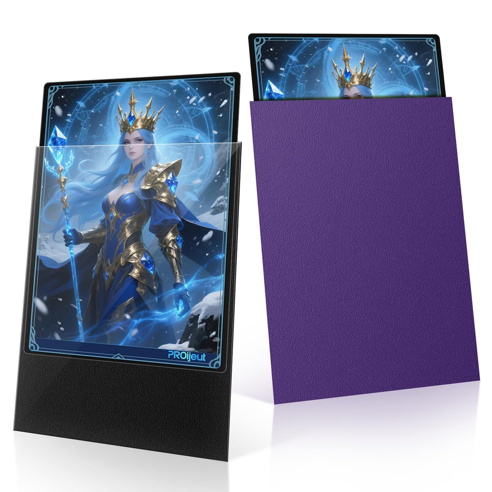 200 Pack Card Sleeves, Matte Dual Trading Card Sleeves with Opaque Back & Smooth Shuffle, Tear Resistant Card Protectors for MTG, TCG and Game Cards (Metallic Purple)
