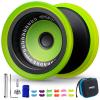 MAGICYOYO V13 DEEPSPIN Bi-Material Yoyo for Kids 8-12 and Adults, Dual Purpose Professional Yoyo for All Skill Levels, Trick Yo yo with 12 Yo-yo Strings, Finger Brace, Bearing Kit-Black+Yellow Rings view 1