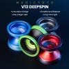 MAGICYOYO V13 DEEPSPIN Bi-Material Yoyo for Kids 8-12 and Adults, Dual Purpose Professional Yoyo for All Skill Levels, Trick Yo yo with 12 Yo-yo Strings, Finger Brace, Bearing Kit-Black+Yellow Rings view 2