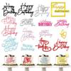 15 PCS Happy Birthday Cake Toppers Acrylic Mirror Inserts for Cakes Cupcakes Desserts 15 Styles 8 Colors view 1