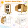 Costzon Outdoor Playhouse, Fir Wood Patio Pretend Play Center w/Bench, Mailbox, Fence, Serving Stations, Flowerpot Holders, Windows & Door, Children Play House for 2+ Years Old Kids view 2