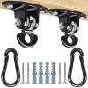 2400 lb Capacity Heavy Duty Swing Hangers Screws Bolts for Wooden Sets Playground Porch Patio Yoga Seat Trapeze Indoor Outdoor & Hanging Snap Hooks Black of 2 view 1
