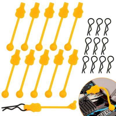 GDOOL 1.0mm RC Cars Body Clips with Pull Tabs for Universal 1/14 1/16 1/18 SCX24 Remote Control Car Compatible with Redcat HPI Himoto HSP Exceed Truck Buggy(10 Pieces,Orange)