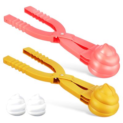 HANABASS 2pcs Ball Maker Kit Toy Shaper for Outdoor Fun Easy to Use Sturdy Construction for Snowman Building and for Fights and Structures