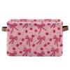 ALAZA Bow Cherry Cartoon Funny Large Storage Basket for Organizing Foldable Storage Bin for Shelves Home with Handles 1 Pack view 1