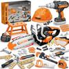 SpringFlower 51Pcs Kids Tool Set with Toy Chainsaw& Electronic Drill Toy, Toddler Tool Set, Construction Toys Tool for Kids age3,4,5,6,7,8, Tool Kit Toy for Christmas Birthday Gifts view 1