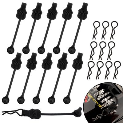 GDOOL 1.0mm RC Cars Body Clips with Pull Tabs for Universal 1/14 1/16 1/18 SCX24 Remote Control Car Compatible with Redcat HPI Himoto HSP Exceed Truck Buggy(10 Pieces,Black)