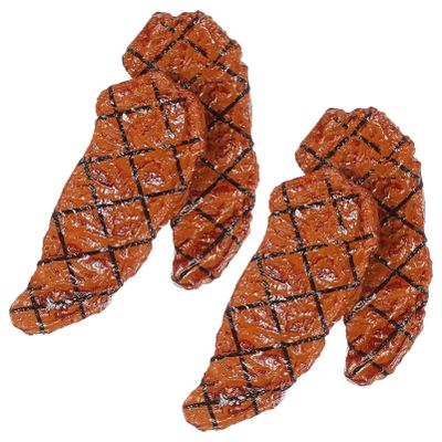 BESPORTBLE 4pcs Realistic Fake Steak Models Artificial Roast Steak Decoration for Photography Miniature Food Props for Kitchen Party Use Lightweight and Reusable Adornments