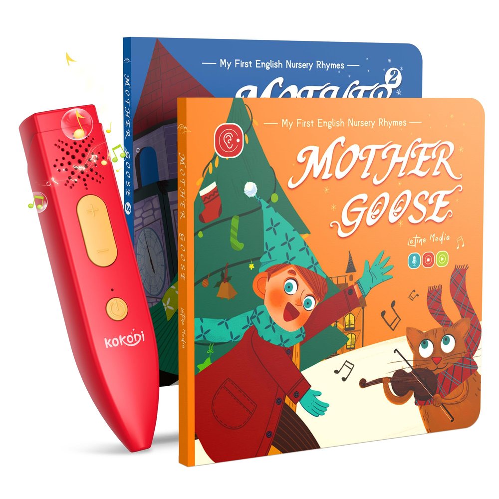 KOKODI Talking Pen Books Set, Interactive Audio Nursery Rhymes with Learning Pen, Educational Sensory Toy, Early Learning Gift for Toddlers Kids, Birthday & Christmas Gifts for Boys Girls Age 2-6