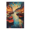 MA6GE8DE 1000 Piece Puzzle for Adults Port Town at Night,Classic Oil Painting Styles Wooden Puzzles,Puzzles Suitable for Entertaining with Family During Holidays,Unique and Beautiful Design view 1