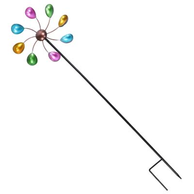 1pc Outdoor Iron Windmill Decor Garden for Lawn Patio Pastoral Style Rotatory Wind Sculpture Easy to Install Garden Art