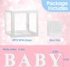Ledido Baby Boxes with Letters for Baby Shower Decorations, 4 pcs Clear Baby Balloon Boxes Blocks for Baby Shower Decor with Letters for Boy Girl Gender Reveal Decorations Backdrop Party (White) view 4