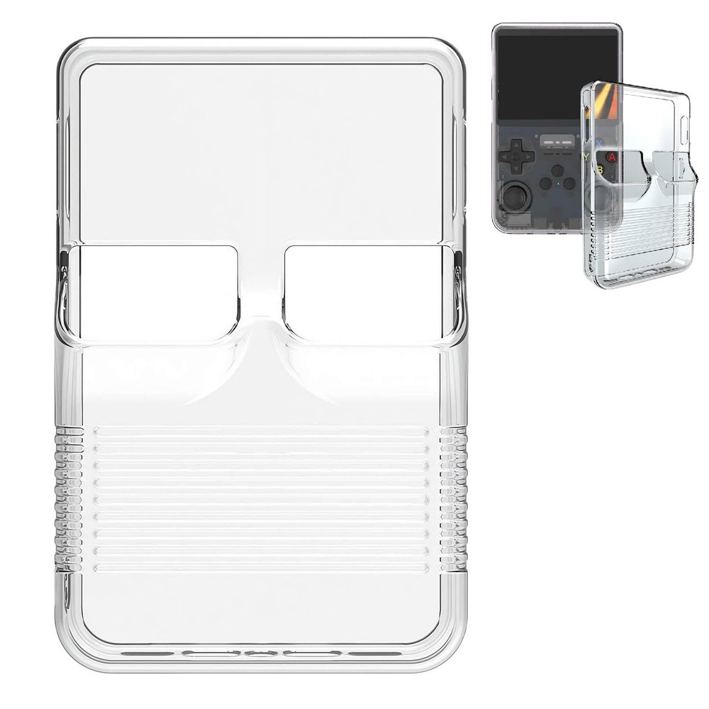 Game Console Protective Case ForR36s TPU Silicone Clear Protective Case, Compatible for R36 S Handheld Game Console Accessories, Anti-Scratch Dustproof Washable Soft Protective Sleeve Cover (Clear)