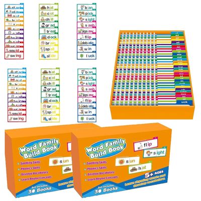 30 Read and Rhyme Flip Books, Word Family Flip Books, Read and Rhyme Flip Cards,ABC Vocabulary Flash Cards, for Educational Reading Games (1)
