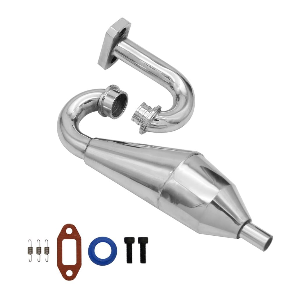 Ecoyin Rc Car Aluminum Exhaust Pipe Set of 23CC-36CC Engine for 1/5 Scale HPI ROFUN ROVAN Kingmotor Baja 5B 5T 5SC SS Buggy Truck Parts