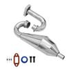 Ecoyin Rc Car Aluminum Exhaust Pipe Set of 23CC-36CC Engine for 1/5 Scale HPI ROFUN ROVAN Kingmotor Baja 5B 5T 5SC SS Buggy Truck Parts view 1