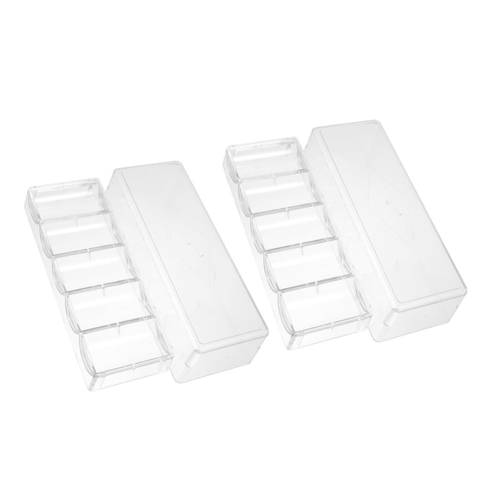 TOYANDONA 2pcs Poker Chip Rack Chips Storage Organizer with Cover for Home and Parties Transparent Design for Easy Access Sturdy Construction for Poker