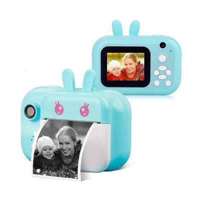 HeiDD Instant Camera for Kids Camera for Girls 24MP Kids Digital Camera, 2.4" Screen Toddler Camera Kids Selfie Video Camera Children Toy Camera for Kids 3 4 5 6 7 8-10 12, Print Paper(Blue)