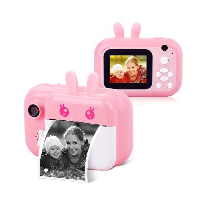 HeiDD Instant Camera for Kids Camera for Girls 24MP Kids Digital Camera, 2.4" Screen Toddler Camera Kids Selfie Video Camera Children Toy Camera for Kids 3 4 5 6 7 8-10 12, Print Paper(Pink)