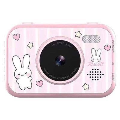 HeiDD Kids Digital Camera - 12MP Children's Selfie Camera with 3.5 Inches Large Screen for Boys and Girls,1080P Rechargeable Electronic Camera with 32GB TF Card(Pink)