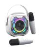 Karaoke Microphone for Kids Mini Portable Bluetooth Karaoke Speaker with 2 Wireless Mics and Light for Family Home Party view 1