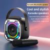 Karaoke Microphone for Kids Mini Portable Bluetooth Karaoke Speaker with 2 Wireless Mics and Light for Family Home Party view 3