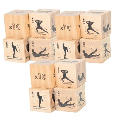 DECHOUS Wooden Dice 3 Pack Fitness Workout Dice Exercise Dice Game Dice Toy for Home Gym Yoga Sports Games