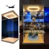 CMYUN Acrylic Display Case Led - 4" 6" 8" 10" 12" 14" 16" 20" 24" Tall Transparent Figures Storage Box, Trophy Model Car Curio Collectibles Organizer(35x35x40cm/14x14x16in) view 1