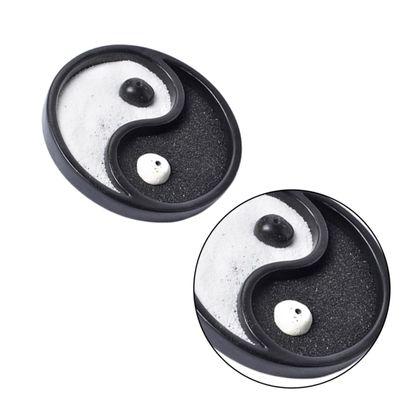 BIUDECO Yin and Trigram Sand Table Resin Crafts for Home Decoration Black Creative Household Ornament for Zen Spaces and Tranquil Environments