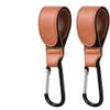 Buggy Clips Hook Your Shopping Bags, Baby Changing or Handbag to Any Universal Pram, Stroller or Pushchair - 2pcs Brown Carabiner Clips view 1