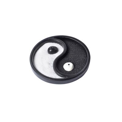 GOOHOCHY Bagua Sand Pan Trigram Table Zen Garden Decor Black Sand Outdoor Ornaments