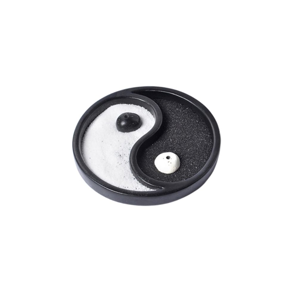 GOOHOCHY Bagua Sand Pan Trigram Table Zen Garden Decor Black Sand Outdoor Ornaments