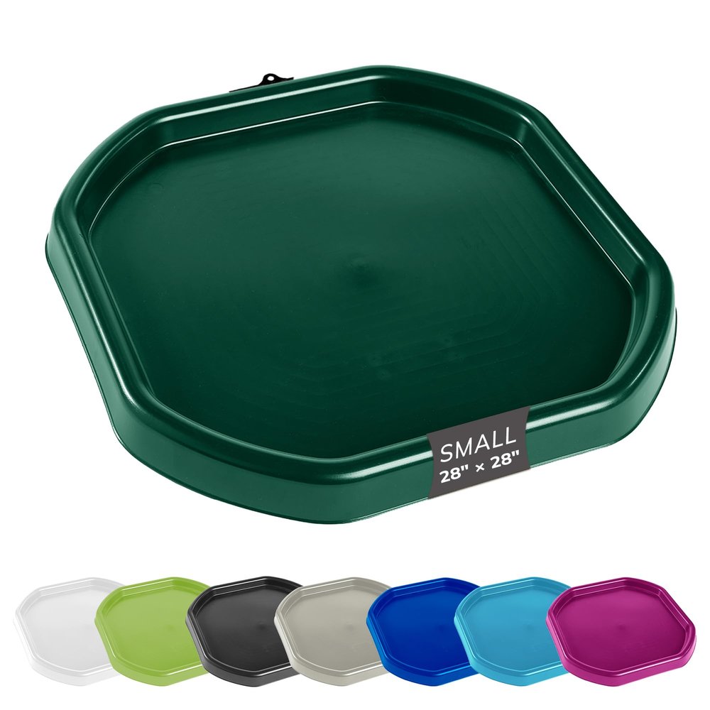 MEKA Small 28"x28" Tuff Tray Dark Green, Indoor Activity Sensory Tray Children, Outdoor Play Sand and Water Table for Toddlers and Kids, Toy Boys Girls